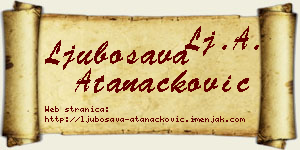 Ljubosava Atanacković vizit kartica